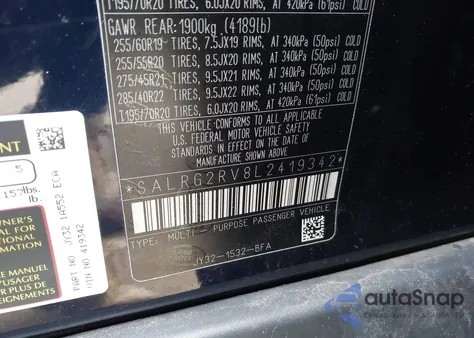 2020 Land Rover Discovery Se from USA, damaged, VIN SALRG2RV8L2419342